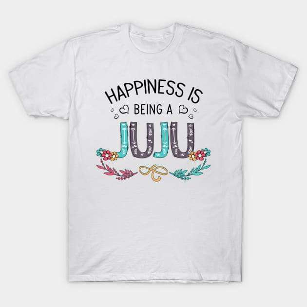Happiness Is Being A Juju Wildflowers Valentines Mothers Day T-Shirt by KIMIKA